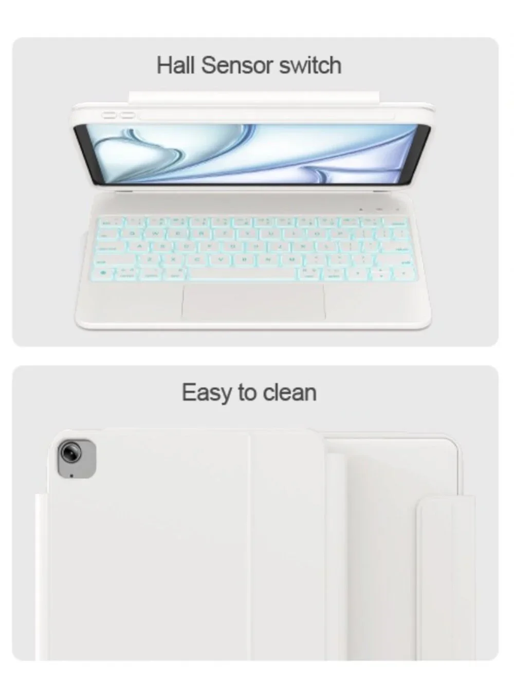 NIB: iPad Air 11-inch Case with Bluetooth Keyboard and Trackpad (White)